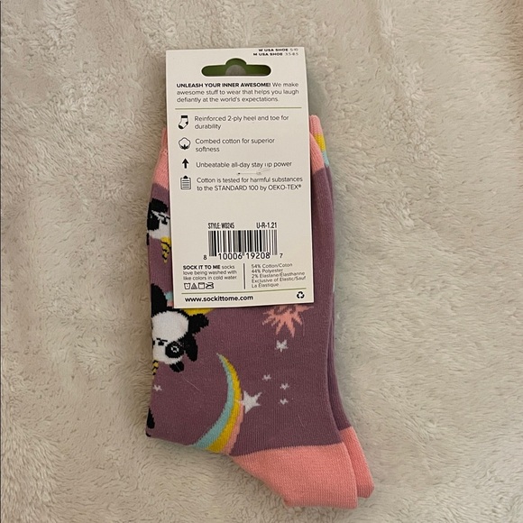 Sock it to Me - Women's Crew Socks - Pandacorn Design - Picture 2 of 3